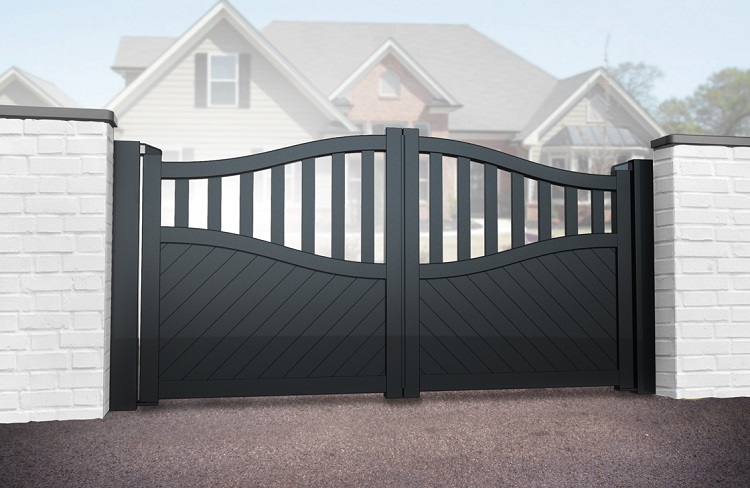 Dorset aluminium driveway gates powder coated black